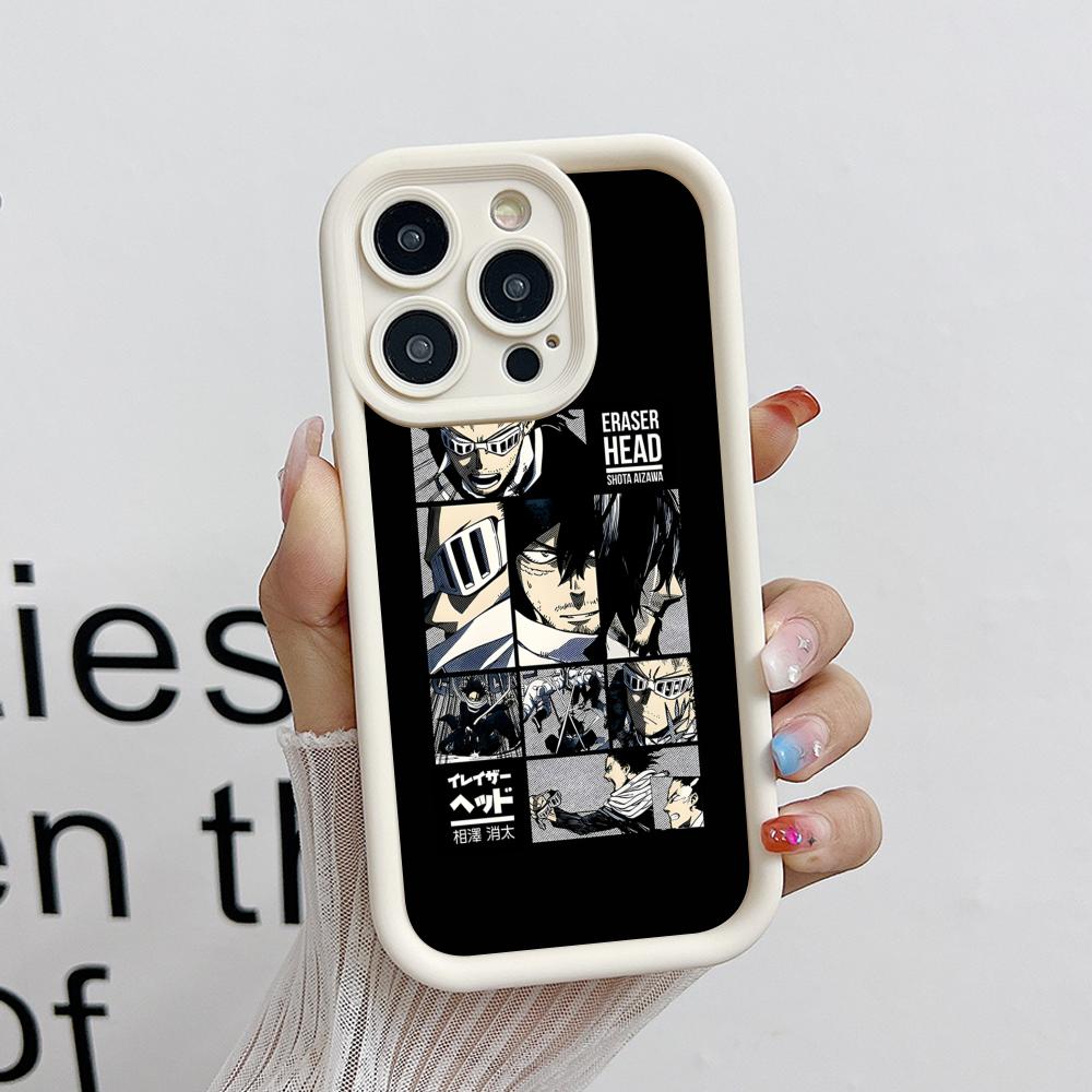 MHA Aizawa Shota Mobile Phone Case for iPhone 17 16 15 14 13 12 11 Air Pro Max Plus Thicken TPU Colorful Cover Smartphone Luxury