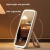 3 Colors Light Led Makeup Mirror Touch Screen Desktop Mirrors for Fill Light Portable 4K HD Bedroom Cosmetic Mirror USB Charging