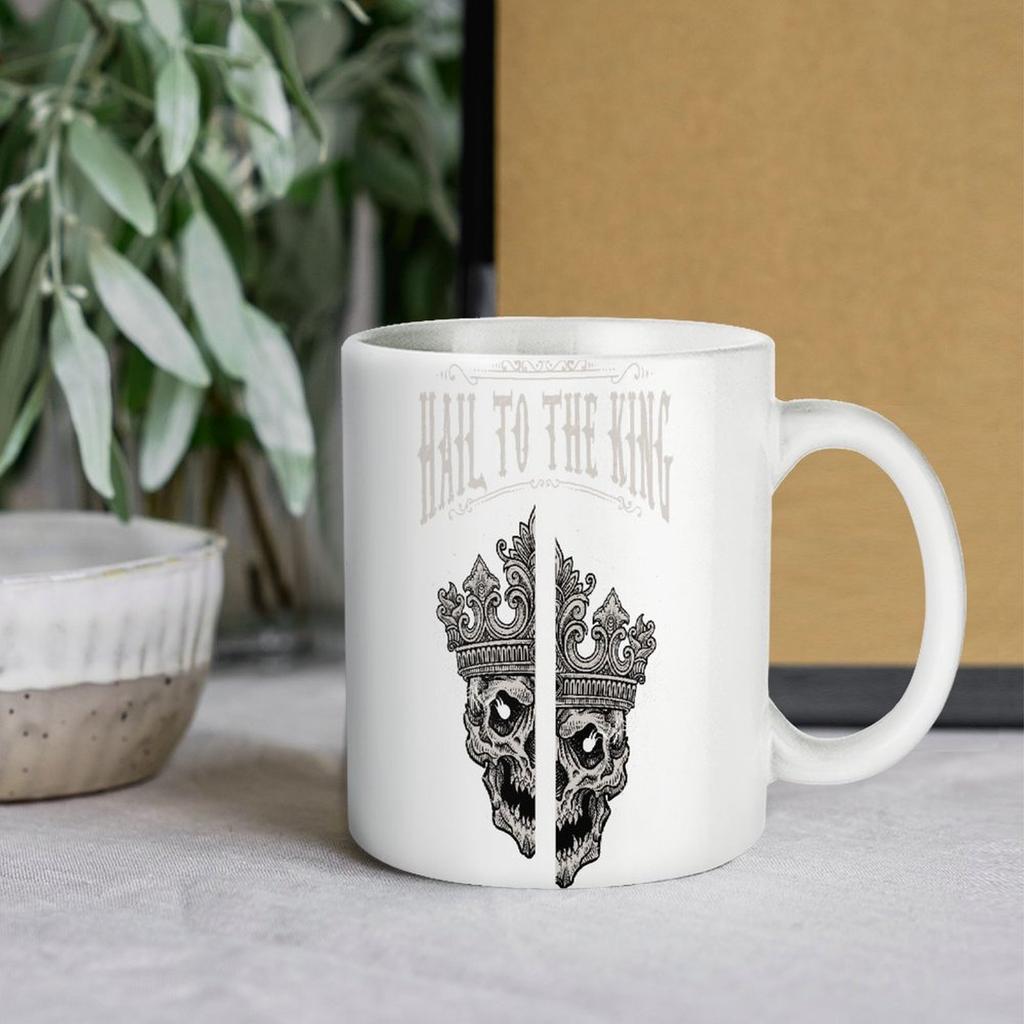 11oz Weiße Kaffeetasse mit glänzend bedruckten Seiten, glatter Keramik-Haptik und hitzebeständigem Körper für die Trinkroutine zu Hause oder bei der Arbeit