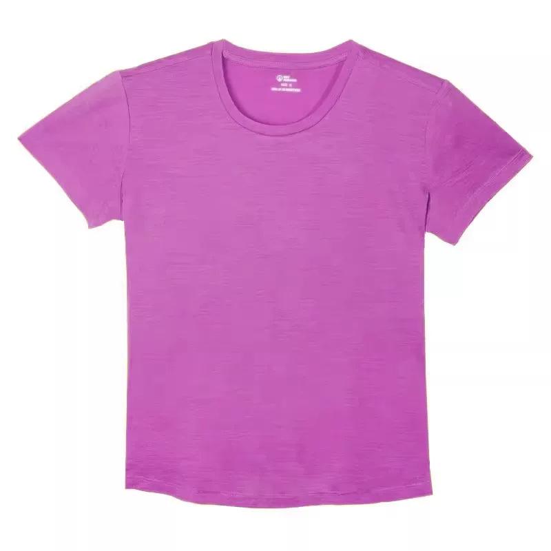 Women's Gray Shell Merino Wool Quick-Dry Hiking T-Shirt - Summer Outdoor Short Sleeve
