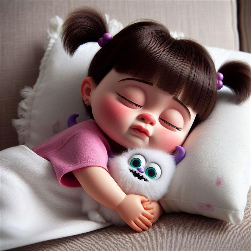 2026 Nowy Disney Potwory i Spółka Urocza Dziewczynka Haft Diamentowy Kreskówka Okrągły Obraz Diamentowy Mozaika Puzzle Dżety Dekoracja Domu