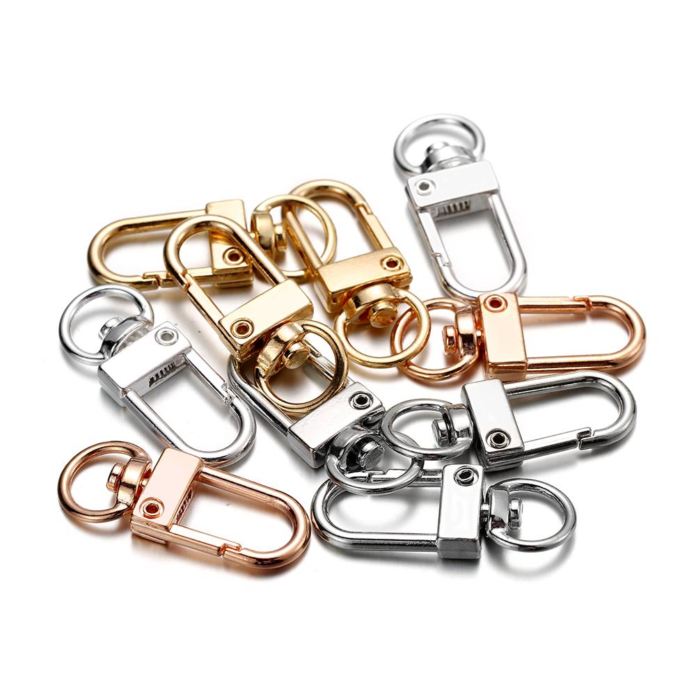 10pcs/lot 12*33mm Dog Buckle Zinc Alloy Bag Hook Buckle Key Ring Connectors For DIY Jewelry Making Supplies