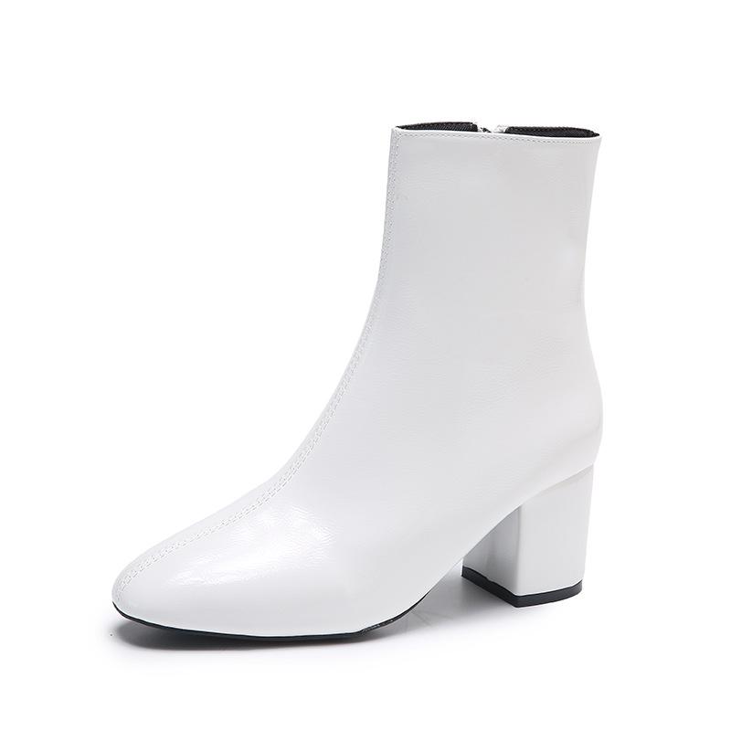 2025 Women s Pointed Toe Martin Boots: Internet Celebrity Side-Zip British Style Chunky Heel Slimming Boots 41