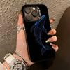 Line W-Whale Phone Case For iPhone 17,16,15,14,13,12,11 Plus,Pro Max,XS,Colored Silver Plated Inside Cover