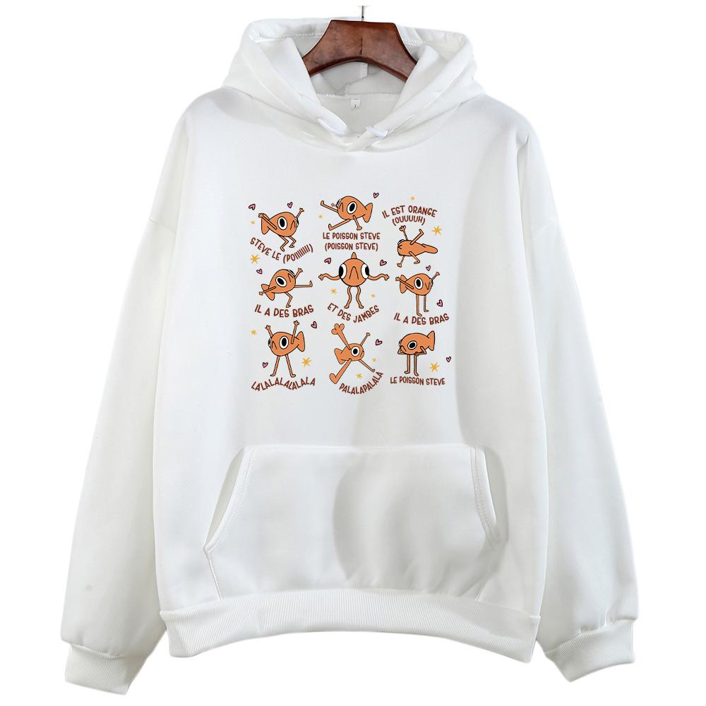 Le Poisson Steve Funny Fish Meme Hoodies Fashion Harajuku Humor Graphic Sweatshirts Men Women Oversized Casual Creative Pullover