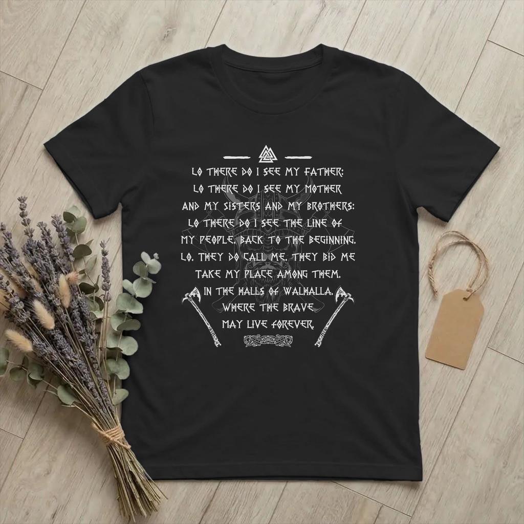 Unisexs TShirts Nordic Vikings Symbol Mythology Valknut Funny Cotton Tee Shirt Short Sleeve Vegvisir T Shirt Crew Neck Gift Idea
