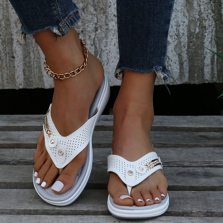 2022 Women's Metal Buckle Wedge Beach Sandals - Summer Casual Fashion
