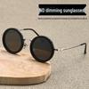 Adjustable Polarized Sunglasses: Unisex Punk Style, Lightweight Round Frame, ND9-Level Rotating Light Reduction