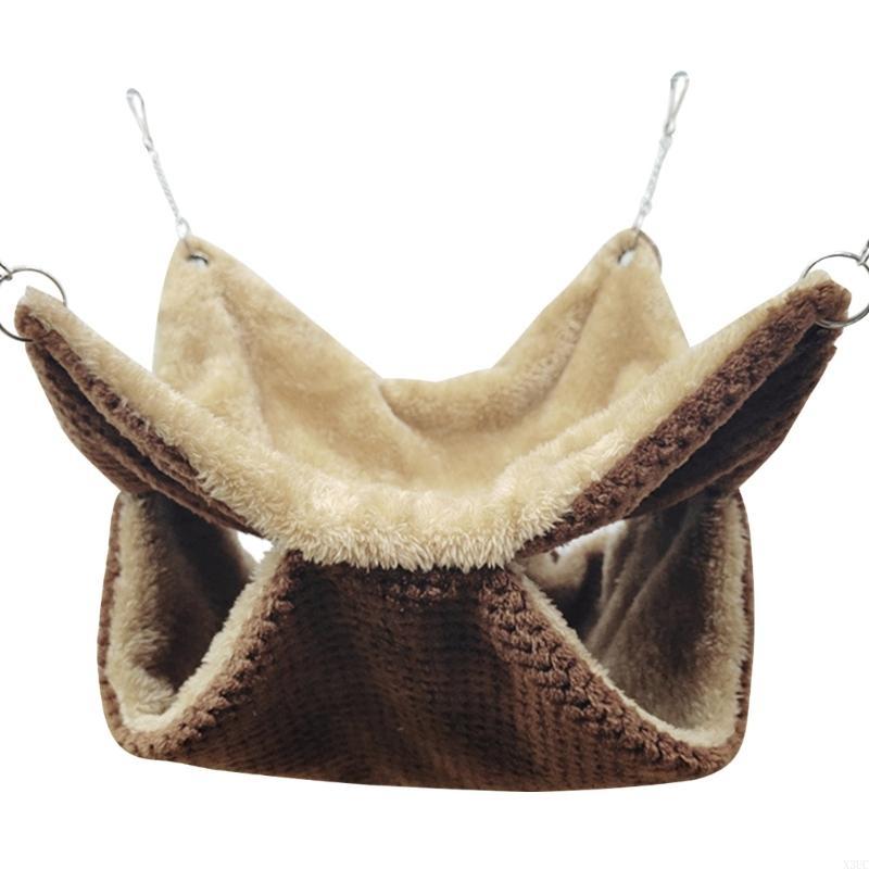 

Birds Hammock Plush Hanging House Small Animals Squirrel 2 Layer Hammock Beds X3UC L темно-коричневого