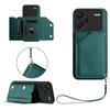 For Xiaomi Redmi Note 13 Pro+ 5G Case Card Holder Kickstand Skin-Touch Phone Cover with Wrist Strap