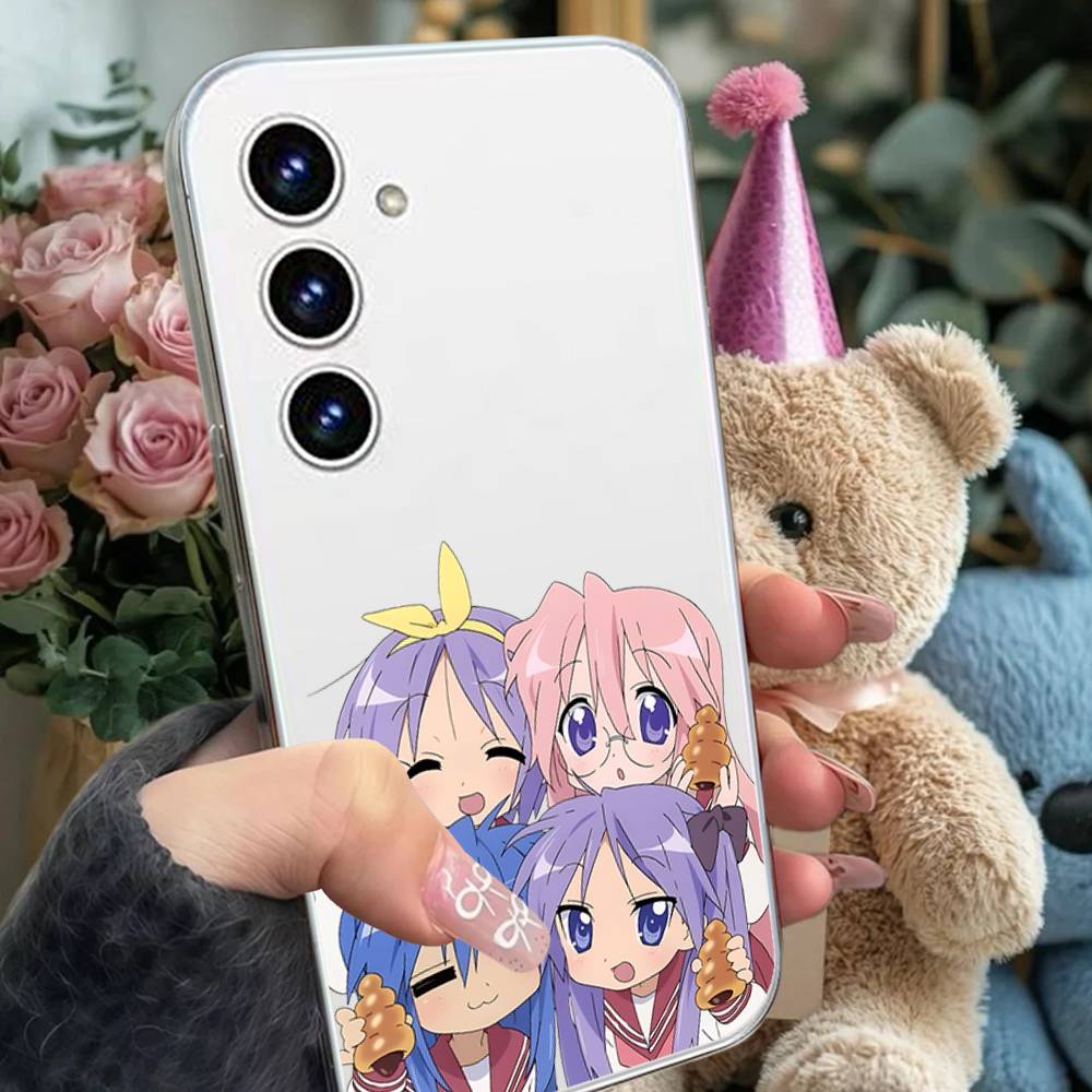 Kawaii Anime L-Lucky Star HD Clear Transparent Phone Case For Samsung Galaxy A52,A12,A51,S24,S23,S22ULTRA,S21 Edge,S20LITE,Plus,