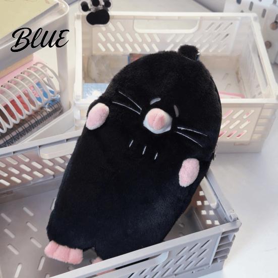 Cute Animal Stationery Pouch Cartoon Mole Pencil Case Plush Large Capacity Pen Pouch
