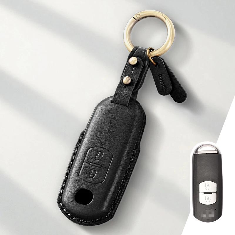 Key Case for Car Genuine Leather Protector For MAZDA 2 3 5 6 CX-3 CX-5 CX-7 CX-9 Atenz Miata MX5 Axela CX4 Key Case Cover Fob