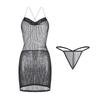 Women's Pajamas Hot Lingerie Sequin Design Backless Super Sexy Mini Club Nightgown Women