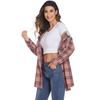 GMXIA Plaid Print Autumn Winter Women's Fall Winter Hoodie Breasted Casual Shirt Jackets & Coats