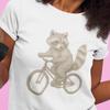 Raccoon On Bicycle T-Shirt and Kids Tshirt: Unisex Heavy Cotton Tee, Animal Lover Gift