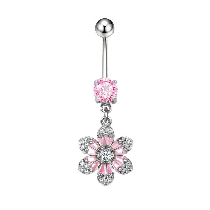Gaibei Heart-shaped Bow Navel Ring - European & American Trendy Style Belly Button Jewelry