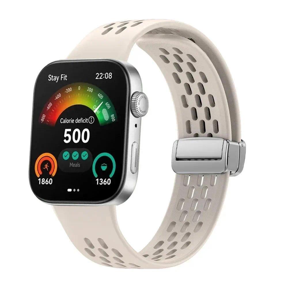 Sport Strap Compatible for Huawei Watch Fit 4 Fit 3 Soft Silicone Band Magnetic Buckle Watchband for Huawei Watch Fit 4 Pro