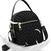 Women's Crossbody Bag Small Trendy PU Leather Shoulder Purse Casual Versatile Vintage Round Phone Bag Travel Daypack