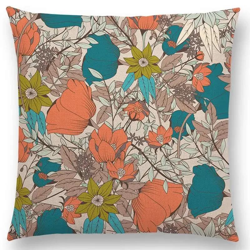 Botanical Floral And Butterfly Cushion Cover Beautiful Flowers Garden Mini Prints Home Decor Sofa Throw Pillow Case