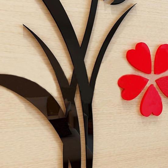 DIY Home Room Decor 3D Vase Flower Tree Wall Sticker Removable Decal 30x80cm