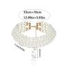 Simulated Pearl Necklaces Statement Bridal Choker Multi-Layer Pearl Necklace