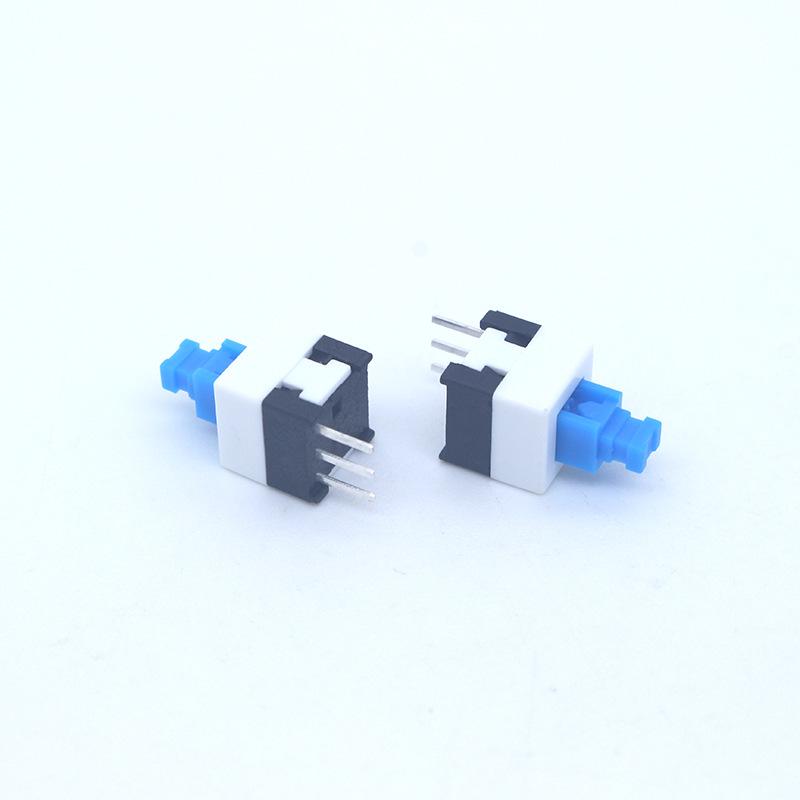 7x7 Single Row Self-Locking Push Button Switch, Open High Flat Head, No Lock