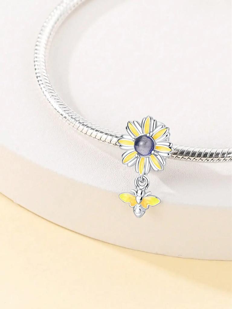 Charm Copper Colors Dragonfly Sunflower Rose Bead For Original Bracelet Diy Beads Charms Jewellery Making Gift For Women Styfne