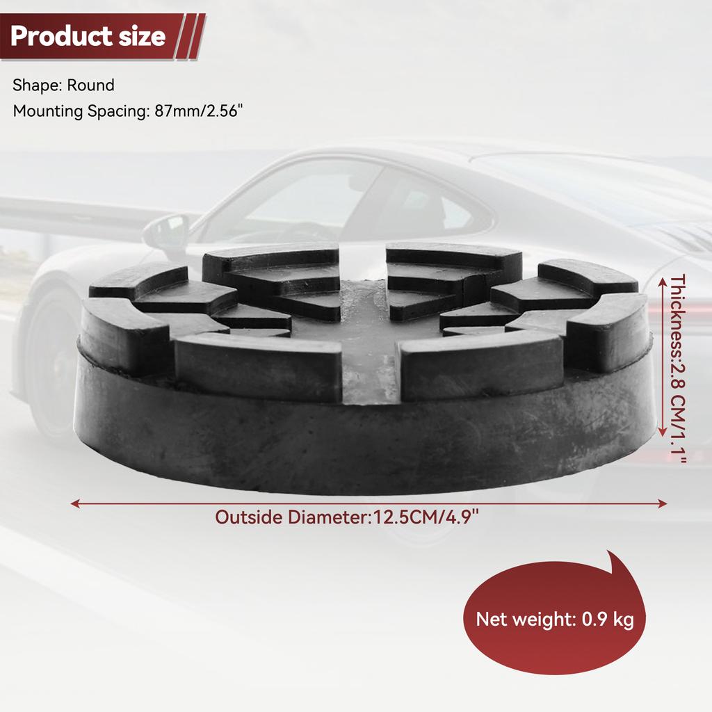 4 Stück Gummipads für Wagenheberständer, 125 mm Durchmesser, Gummipads für Wagenheber, Rahmenschutz, Adapter, Wagenheberwerkzeug, Zubehör