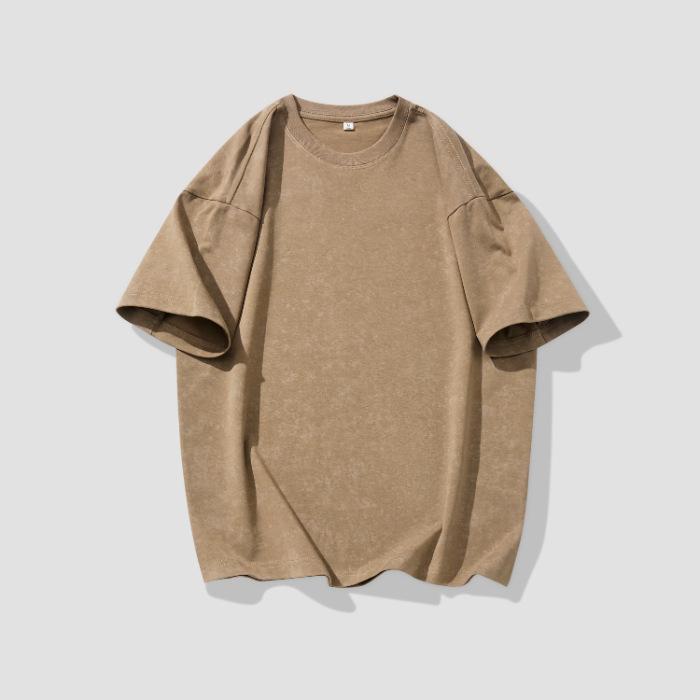 Short-sleeved T-shirt Men's Summer Dirty Top Loose Round Neck Half-sleeved Shirt