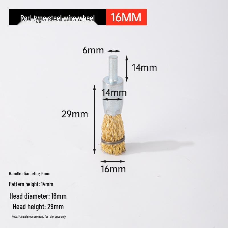 T-shaped Wire Brush: Metal Rust Removal and Polishing Tool with Round Handle