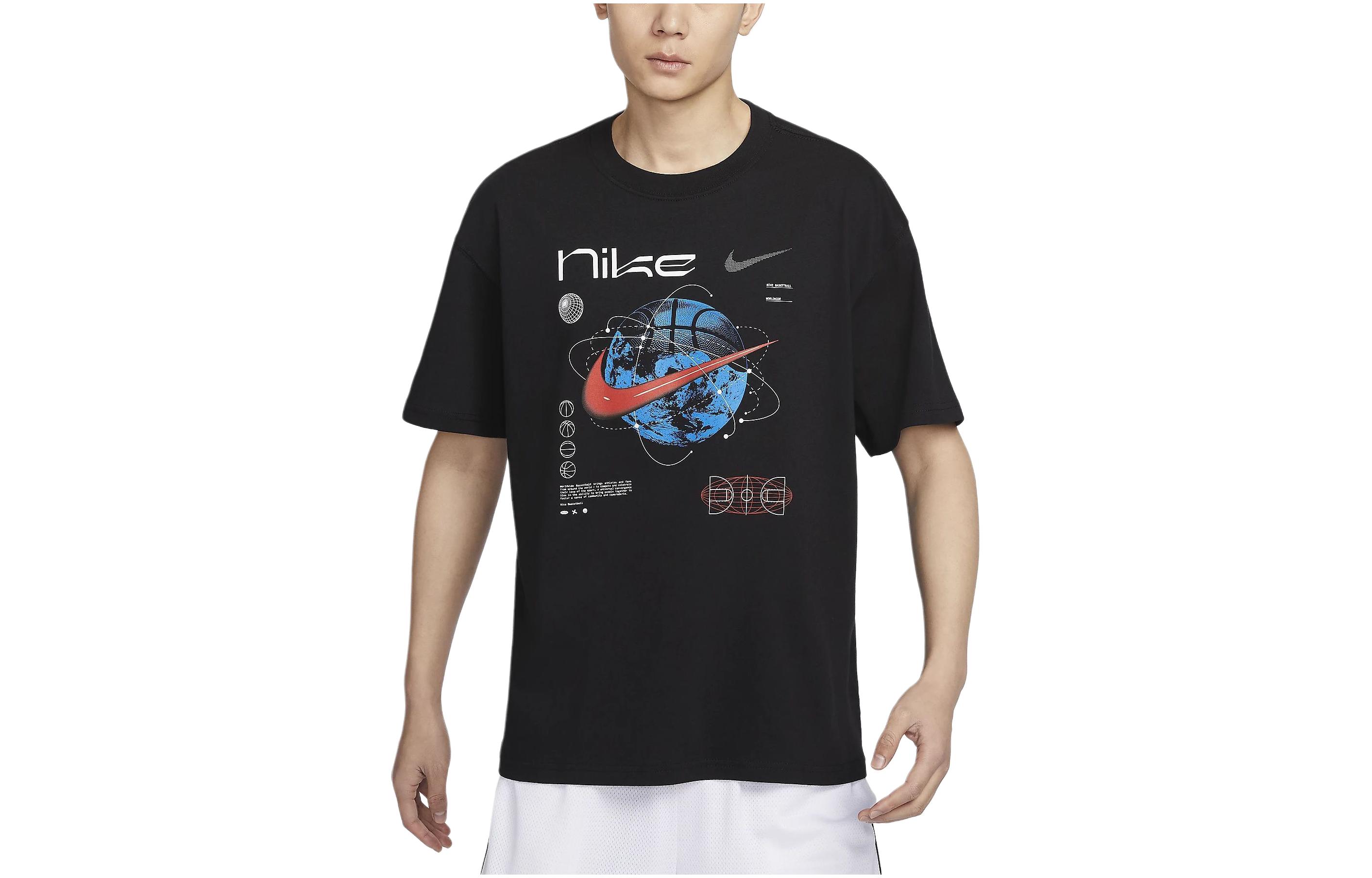 Nike Max90 T Shirts Men s Black Crew Neck Moderate Straight Fit FV8419-010 L