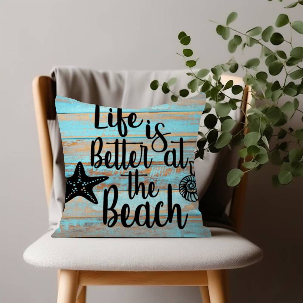 Ocean theme Pillow Case Home Doublesided Printing Short Plush Colorfast Microfiber Cushion Cover