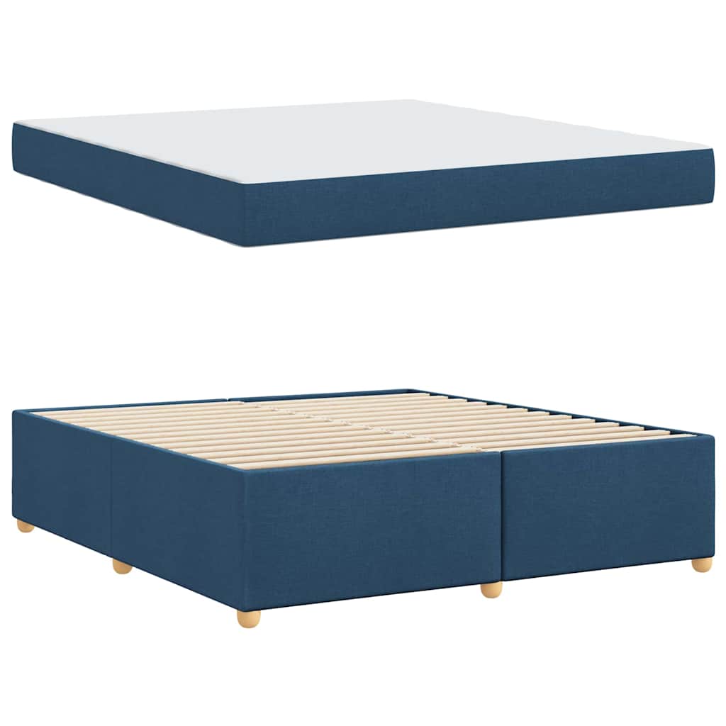 Bed Frame with Mattress Blue 180 x 200 cm Fabric