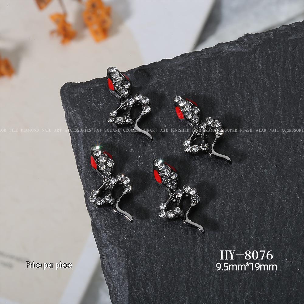 Shiny Rhinestone Snake-Shaped 3D Nail Art Accessories