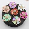 LKERAN Fashion 3 Pieces 30mm Gold Heart-shaped Mocha Rhinestone Button Metal Rod Sewing Clothing DIY Sweater Jacket Decoration