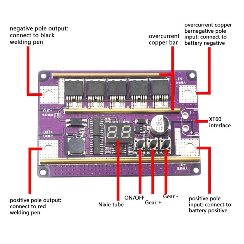 12V Spot Welder DIY Board 99 Gears Power Spot Welding Control Board Adjustable for Welding 18650 Battery Nickel Sheet
