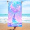 Blue Whale Ocean Wave Print Beach Towel Polyester Quick Dry Sand Free Large Bath Towels for Summer Pool Surf Vacation Blanket