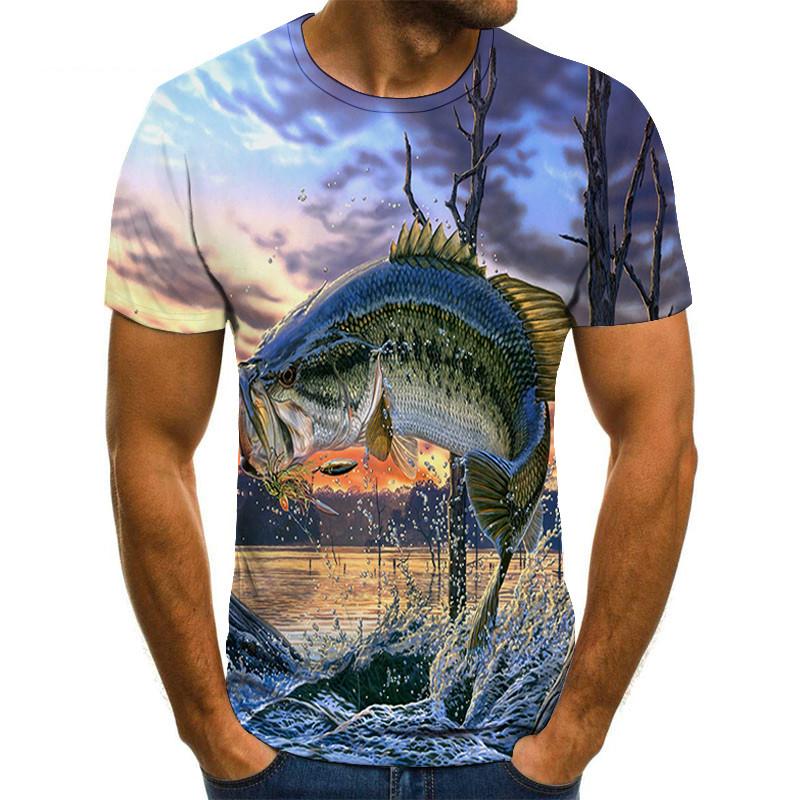 Men Leisure 3D Printing T Shirt Funny Fish Print Tees Men/Women T-shirt Hip Hop Streetwear Oversized Harajuku Tops