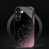 Pink Glitter Pattern Tempered Glass Phone Case Suitable for Samsung Galaxy S26 S25 S24 S22 S21 S20 FE/Ultra/Plus Anti Drop