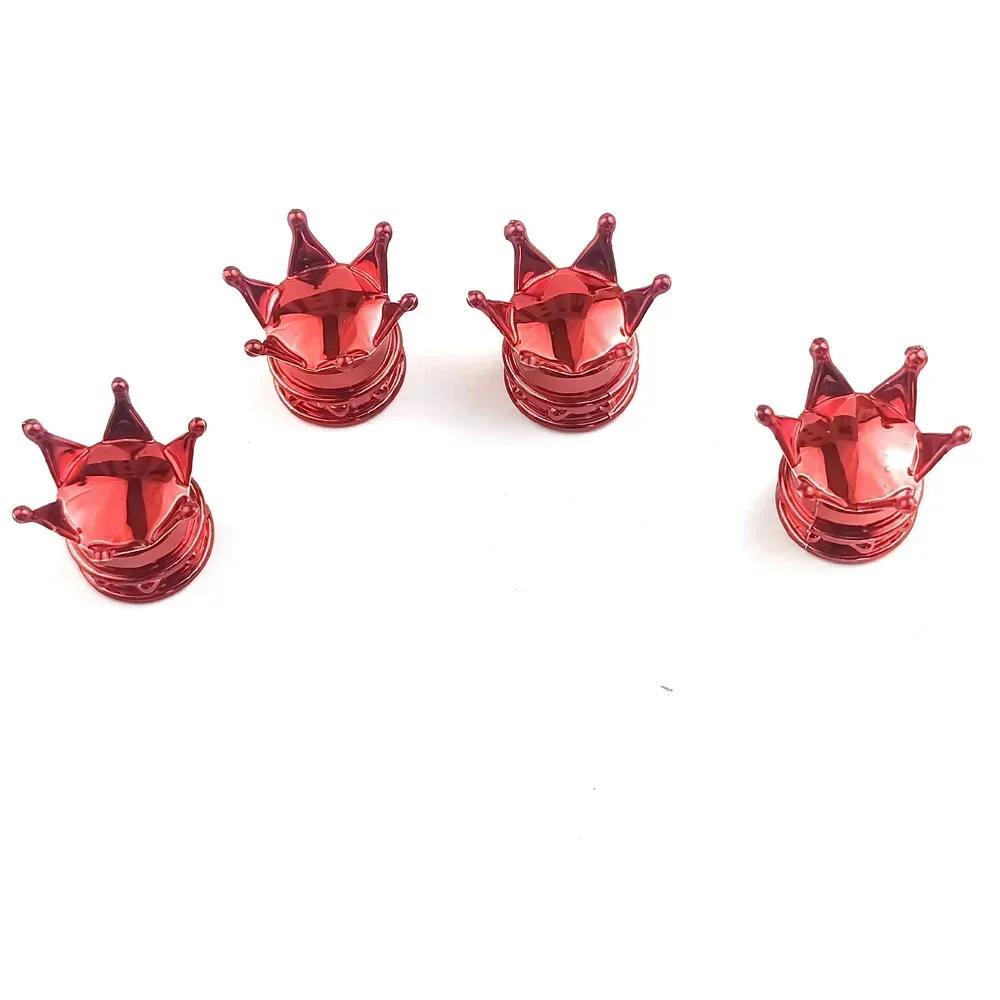 4 PCS Universal Crown Wheel Valve Covers Air Dustproof Waterproof Car Motorcycle Tyre Rim Covers Car Decoration Valve Caps