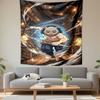 Demon Slayer Inosuke Hashibira Anime Wandteppich Wildschweinmaske Doppelsägezahn-Katana Japanisches Haus Dekor für Schlafzimmer Wohnheim Geschenk