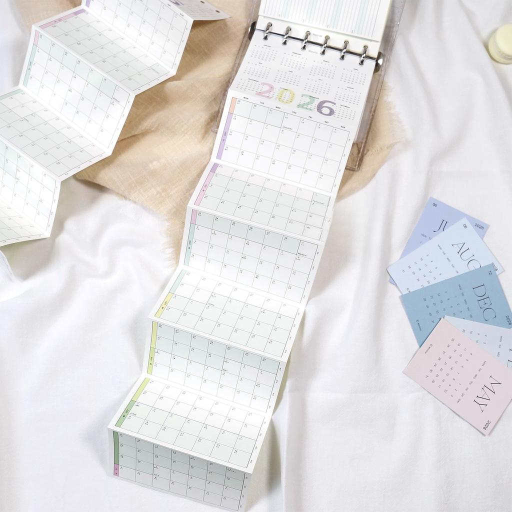 Calendario 2026 A6 A7 A8 M5 Anual Mensual Planificador de Calendario Páginas Interiores Hojas Sueltas Núcleo de Repuesto Recambios Papel Manual de Bricolaje