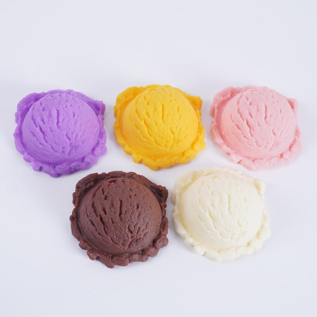5PCS Simulation Ice Cream Ball Model Fake Sweet Cone Dessert Shop Lifelike Decor Photography Props Display Fake Food Ornament