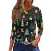 Women's T Shirt Christmas Print 3/4 Sleeve Daily Weekend Fashion Basic Round Neck Regular Top