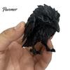 Small Bird Statues for Shelf 3D Printed Crow Ornament, Realistic Gothic Black Raven Unique Holiday Gifts Friends Figurine, Halloween Theme Bookshelf