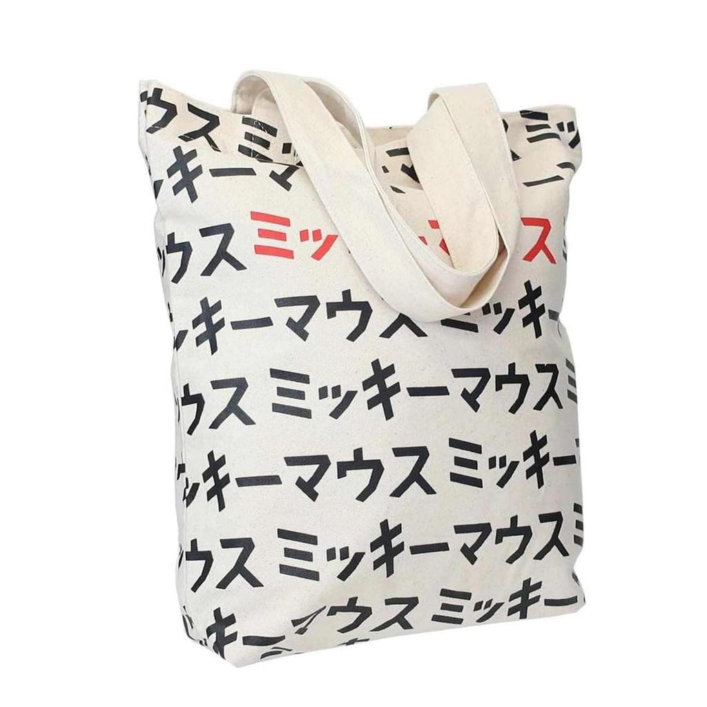Marushin Tote Disney Mickey Katakana A4 2335050600 Bag, Mouse, Logo, Commuting, School, Size,