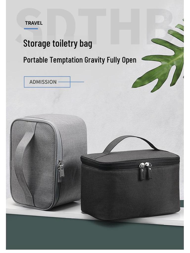 Vielseitige wasserdichte Kultur- und Make-up-Tasche für Reisen, Fitness und den täglichen Gebrauch - Unisex, einfarbig, tragbar, großes Fassungsvermögen.