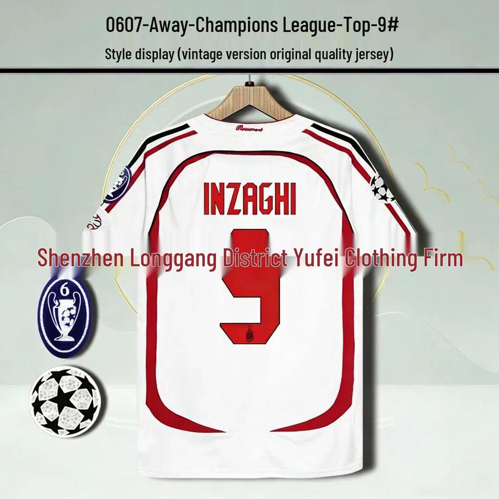 Classic Retro 0607AC Home & Away Commemorative Jersey: Kaká #22, Ronaldinho #80, Ronaldo #99