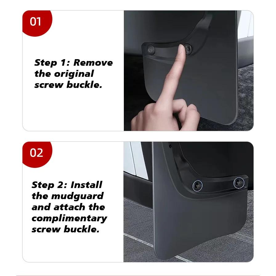 Mud Flaps For Tesla New Model Y 2025 Launch Juniper No Drilling/Tape Splash Guards Fenders Mudguards Mudflaps